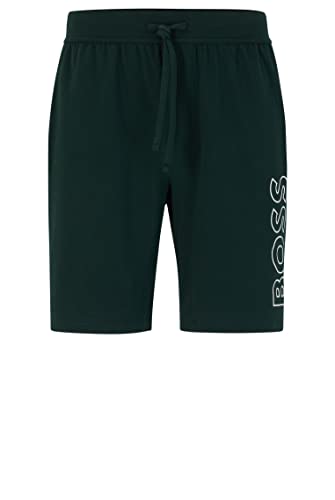 BOSS Herren Identity Shorts Pyjama-Shorts aus Stretch-Baumwolle mit Logo-Umriss Hellgrün L von BOSS