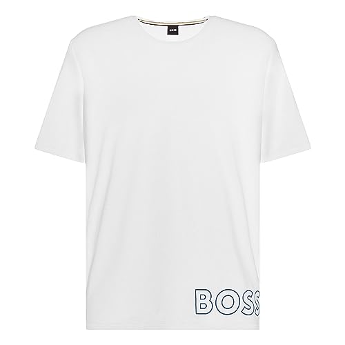 BOSS Herren Identity T-Shirt RN Crew Neck Kurzarm Schlafshirt Pyjama Oberteil, Farbe:Weiß, Größe:XL, Artikel:-107 White von BOSS