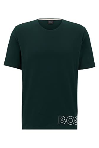 BOSS Herren Identity T-Shirt RN Pyjama-Shirt aus Stretch-Baumwolle mit Logo-Umriss Hellgrün M von BOSS