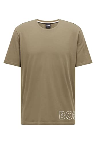 BOSS Herren Identity T-Shirt RN Crew Neck Kurzarm Schlafshirt Pyjama Oberteil, Farbe:Grün, Größe:M, Artikel:-381 Green von BOSS