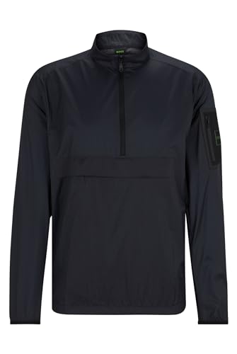 BOSS Herren J Fonse Wasserabweisender Regular-Fit Windbreaker aus Ripstop Dunkelblau M von BOSS