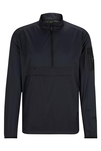 BOSS Herren J Fonse Wasserabweisender Regular-Fit Windbreaker aus Ripstop Dunkelblau402 L von BOSS