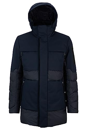 BOSS Herren J Zefiro2 Daunenjacke aus verschiedenen Materialien mit abnehmbarer Kapuze Dunkelblau XXL von BOSS