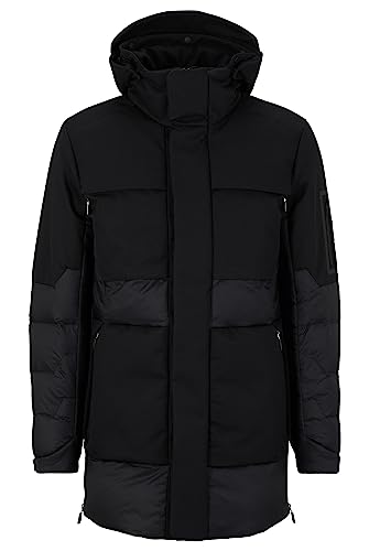 BOSS Herren J Zefiro2 Daunenjacke aus verschiedenen Materialien mit abnehmbarer Kapuze Schwarz L von BOSS