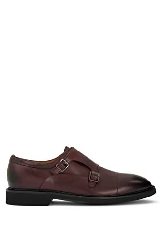 BOSS Herren Jerrard ltct Monk-Strap Loafer, Dark Red605, 39.5 EU von BOSS