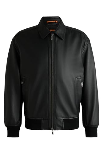 BOSS Herren Joloco Relaxed-Fit Bomberjacke aus behandeltem Leder Schwarz001 52 BOSS Herren Joloco Relaxed-Fit Bomberjacke aus behandeltem Leder Schwarz001 52 von BOSS