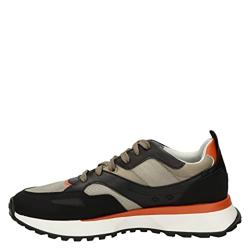 BOSS Herren Jonah Runn Sneakers aus Kunstleder und Mesh Hellbraun 43 Größe 43 von BOSS