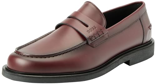 BOSS Herren Joray_Mocc_bu Moccasin, Dark Red604, 41 EU von BOSS