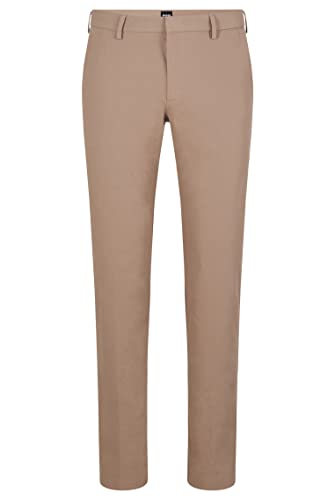 BOSS Herren Kaito1 T Slim-Fit Hose aus Baumwoll-Mix mit Bundfalten Hellbeige 102 von BOSS