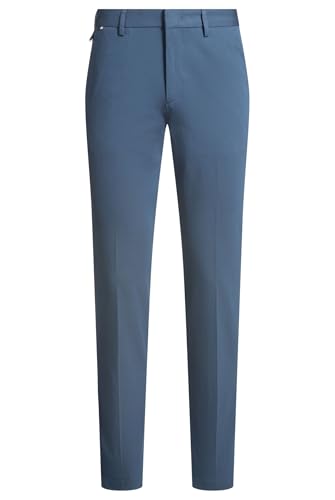 BOSS Herren Kaito1 T Slim-Fit Hose aus elastischem Baumwoll-Mix Blau 52 von BOSS