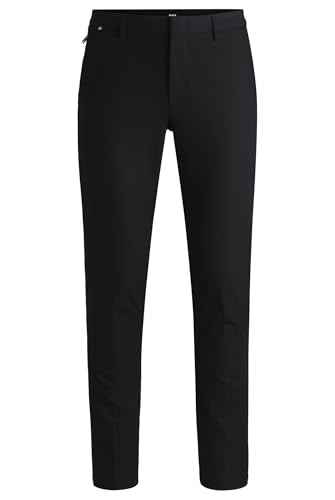 BOSS Herren Kaito1 T Slim-Fit Hose aus elastischem Baumwoll-Mix Schwarz001 48 von BOSS