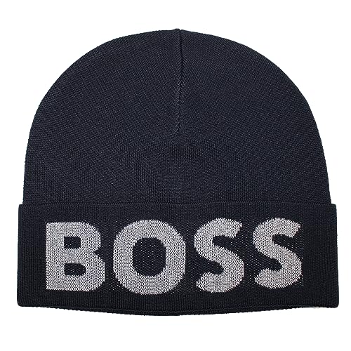 BOSS Herren Kallivan_Hat Beanie, Dark Blue404, One Size von BOSS