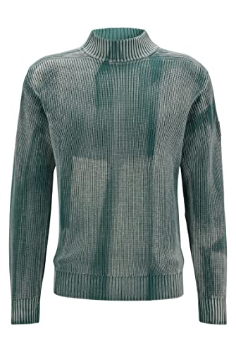 BOSS Herren Katreat Relaxed-Fit Pullover aus gebleichter Bio-Baumwolle Hellgrün XL von BOSS