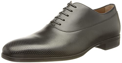 BOSS Herren Kensington Oxfr Oxford-Schuhe aus gegerbtem Leder mit perforierten Einsätzen Dunkelblau 7.5 Größe 41.5 von BOSS