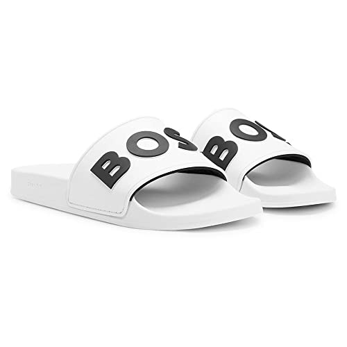 BOSS Herren Kirk rblg Slide, White100, 38 EU von BOSS