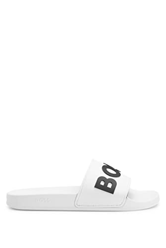 BOSS Herren Kirk_slid_rblg SLIDE, White100, 46EU von BOSS