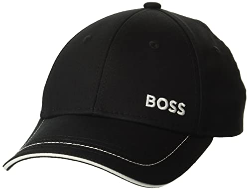 BOSS Herren Twill-Kappe mit Auffälligem Logo Baseballkappe, Schwarze Kohle, Einheitsgröße von BOSS
