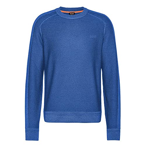 BOSS Herren Koblado KNITTED SWEATER, Medium Blue, XXL EU von BOSS