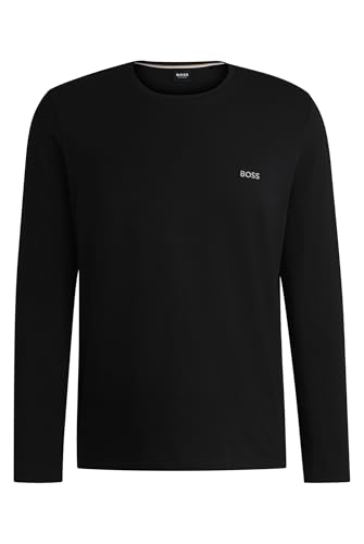 BOSS Herren LS-Shirt Mix & Match mit Logo, Black, M von BOSS