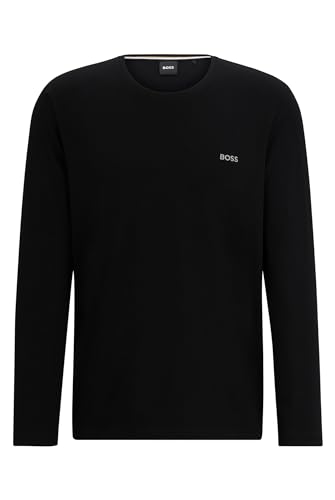 BOSS Herren LS-Shirt Mix & Match mit Logo, Black, XXL von BOSS