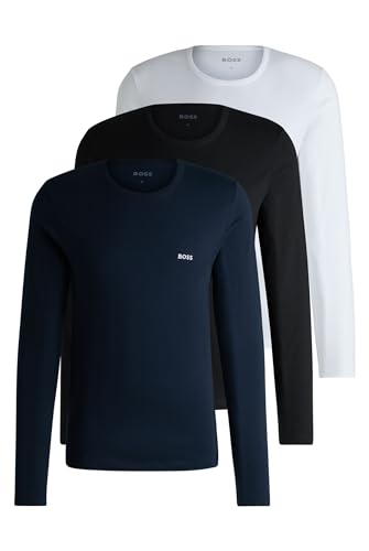 BOSS Herren LSShirtRN 3P Classic Dreier-Pack Longsleeves aus Baumwolle mit Logos Gemustert990 XS BOSS Herren LSShirtRN 3P Classic Dreier-Pack Longsleeves aus Baumwolle mit Logos Gemustert990 XS von BOSS