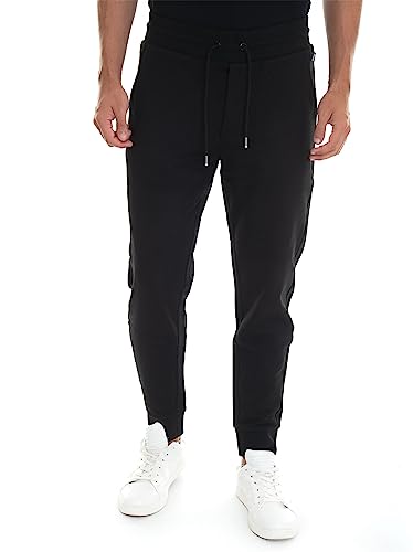 BOSS Herren Lamont 92 Jogginghose aus Baumwoll-Terry mit gummiertem Logo-Print Schwarz L von BOSS