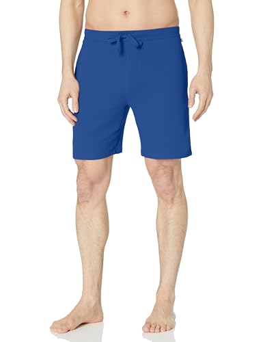 BOSS Herren Lounge Waffelmuster und Kontrast-Logo Lässige Shorts, Sodalitblau, XX-Large von BOSS