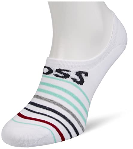 BOSS Herren Low Cut Stripe CC Sneakersocken, White100, 43-46 von BOSS