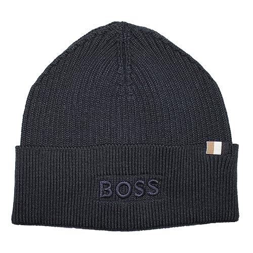 BOSS Herren Magico_hat Beanie, Dark Blue404, Einheitsgröße EU von BOSS