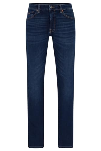 BOSS Herren Maine BC-L-C Blaue Regular-Fit Jeans aus schwerem Denim Dunkelblau 33/30 von BOSS