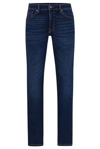 BOSS Herren Maine BC-L-C Blaue Regular-Fit Jeans aus schwerem Denim Dunkelblau 34/30 von BOSS