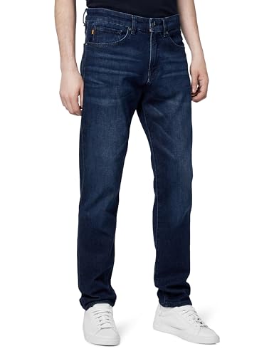 BOSS Herren Maine Regular Fit Stretch Denim Jeans, Indigoblau, 34W x 32L von BOSS