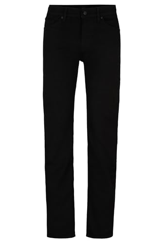 BOSS Herren Maine3 Schwarze Regular-Fit Jeans aus italienischem Denim Schwarz 33/34 von BOSS