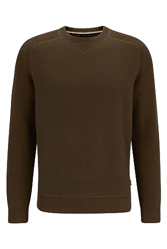 BOSS Herren Matero Regular-Fit Pullover aus Baumwolle und Schurwolle Hellgrün L von BOSS