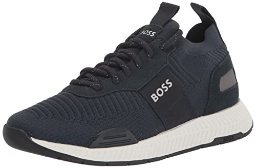 BOSS Herren Mesh-Mix Laufschuhe Sneaker, Midnight Blue, 39 EU von BOSS