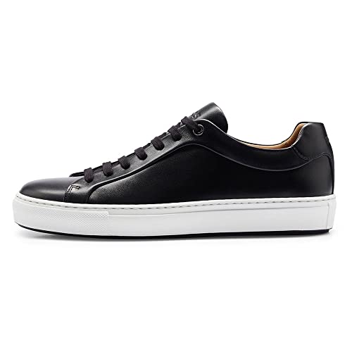 BOSS Herren Mirage Tenn In Italien gefertigte Sneakers aus Leder mit Cupsohle und Logo-Details Schwarz 41 Größe 41 von BOSS