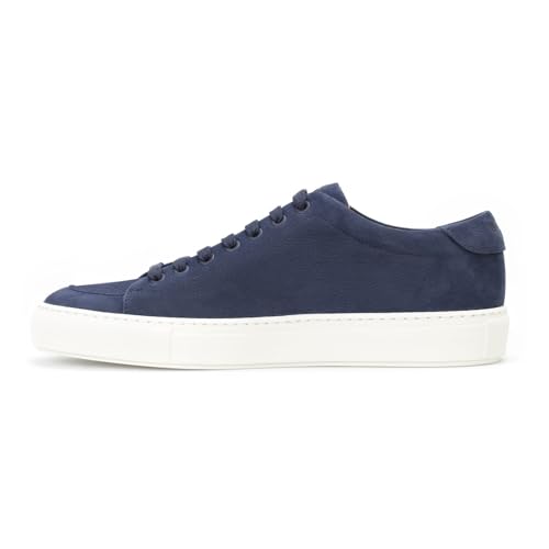 BOSS Herren Mirage Tenn Lowtop Sneakers aus Nubukleder mit B-Detail Dunkelblau 46 Größe 46 von BOSS