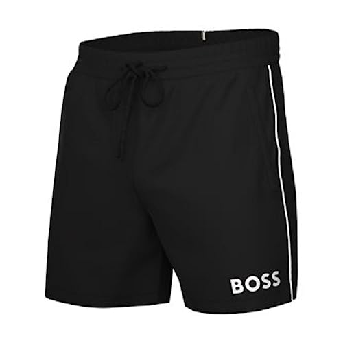 BOSS Herren Mittlere Länge, solide Badehose, Schwarz, XXL von BOSS