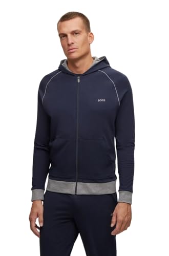 BOSS Herren Kapuzenpullover, Modern, Dunkelblau, S von HUGO BOSS