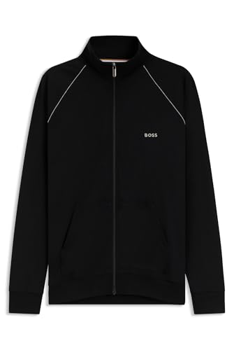 BOSS Herren Mix&Match Jacket Z Jacke aus Stretch-Baumwolle mit Reißverschluss und Logo-Stickerei Schwarz001 L von BOSS