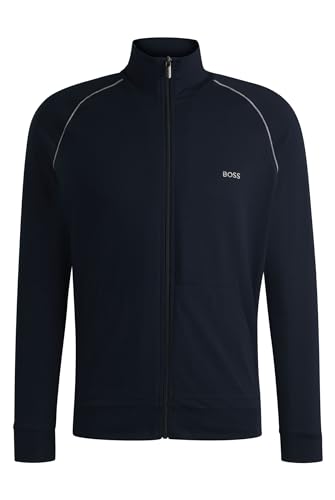 BOSS Herren Mix&Match Jacket Z Jacke aus Stretch-Baumwolle mit Reißverschluss und Logo-Stickerei Dunkelblau XXL BOSS Herren Mix&Match Jacket Z Jacke aus Stretch-Baumwolle mit Reißverschluss und Logo-Stickerei Dunkelblau XXL von BOSS