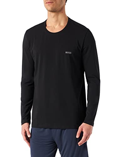 BOSS Herren Langarmshirt Crew-Neck Mix&Match LS-Shirt R, Farbe:Schwarz, Größe:L, Artikel:-001 Black von BOSS