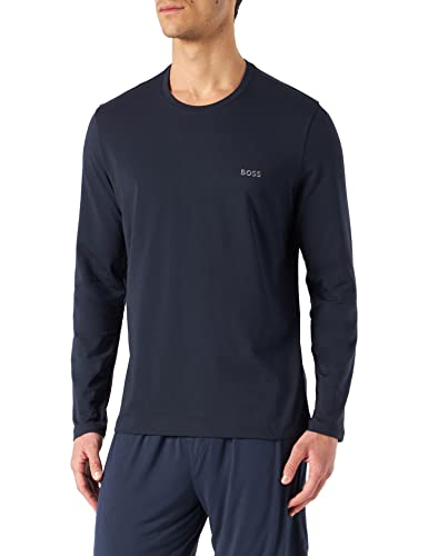 BOSS Herren Langarmshirt Crew-Neck Mix&Match Longsleeve Shirt, Farbe:Blau, Größe:L, Artikel:-403 Dark Blue von BOSS