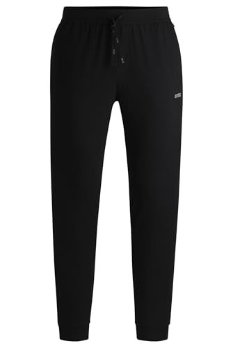 BOSS Herren Mix&Match Pants Jogginghose aus Stretch-Baumwolle mit Logo-Stickerei Schwarz001 4XL von BOSS