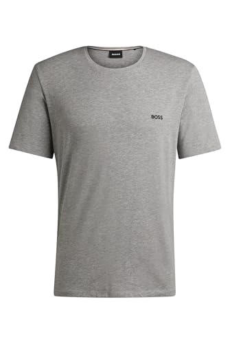 BOSS Herren Mix&Match T-Shirt R T-Shirt aus Stretch-Baumwolle mit Logo-Stickerei Grau 4XL von BOSS