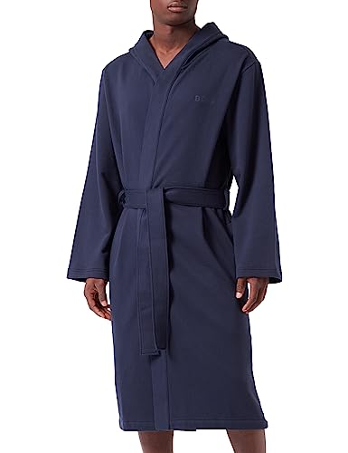 BOSS Herren Morgenmantel Loungewear Homewear French Terry Robe, Farbe:Blau, Größe:L, Artikel:-402 dark blue von BOSS