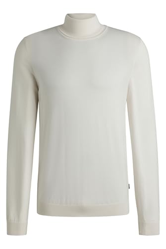 BOSS Herren Musso-P Regular-Fit Rollkragenpullover aus Merinowolle Weiß XXL von BOSS