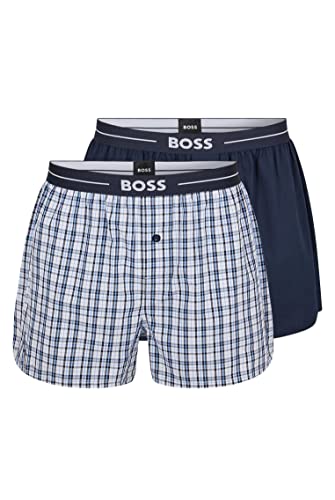 BOSS Herren NOS Boxer, 2er Pack, Sortiert, Dark Blue, XXL von BOSS