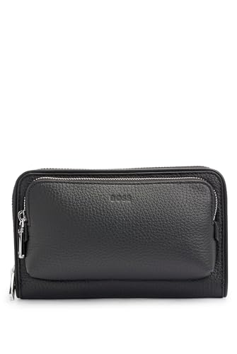 BOSS Herren New Crosstown C.over Umhängetasche aus italienischem Leder mit Signature-Details Schwarz001 Stck von BOSS