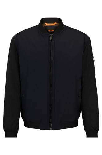 BOSS Herren Obright Wasserabweisende Relaxed-Fit Jacke aus verschiedenen Materialien Schwarz 48 von BOSS